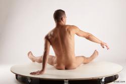 Nude Man White Sitting poses - simple Athletic Short Brown Sitting poses - ALL Realistic